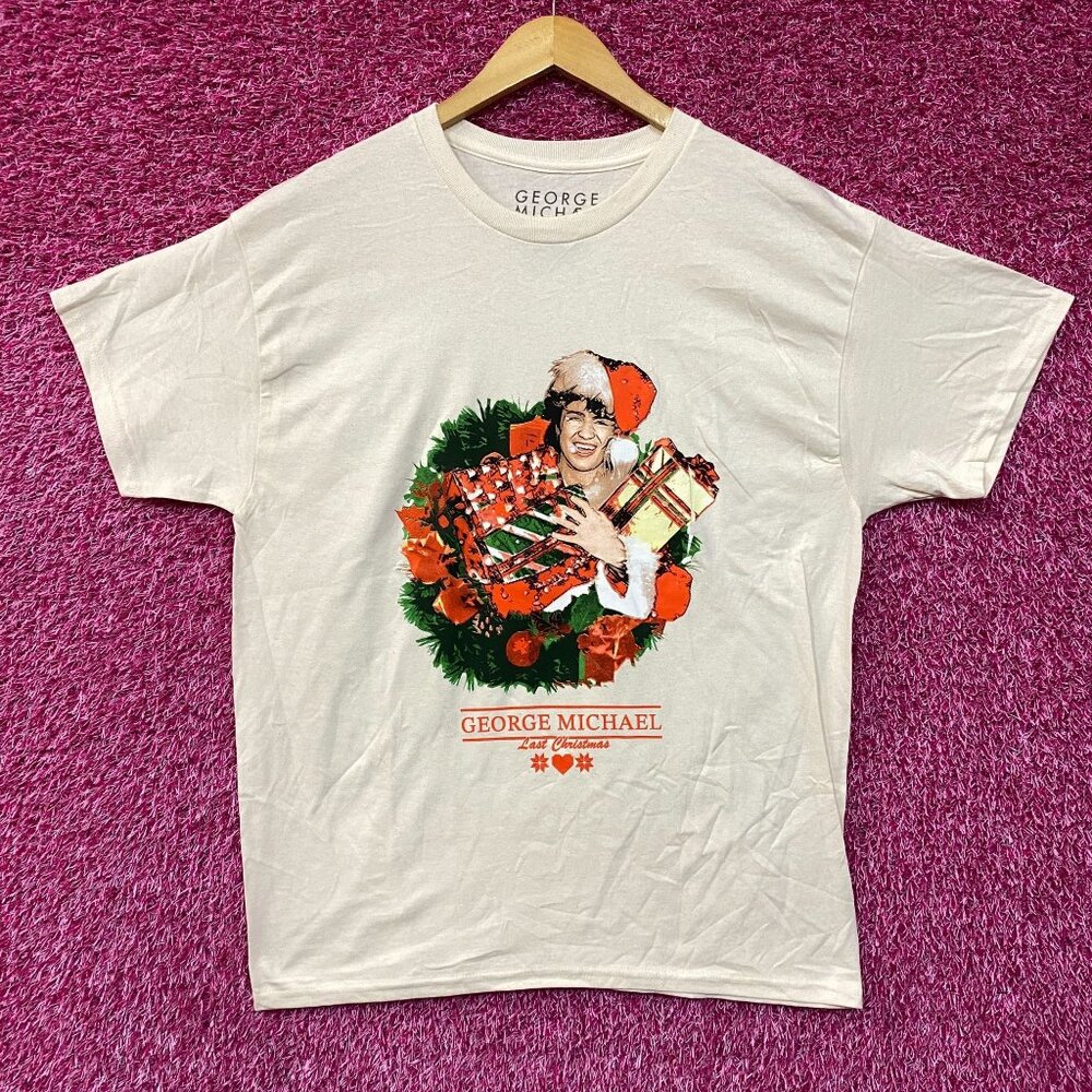 George Michael Last Christmas Portrait T-Shirt Large
